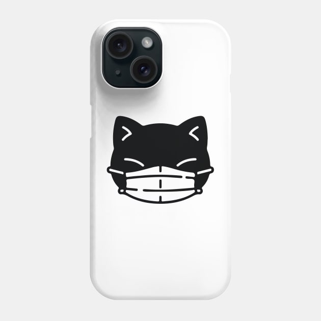 Black Cat Face Mask Pew Pew Madafakas Phone Case by Cats Cute 