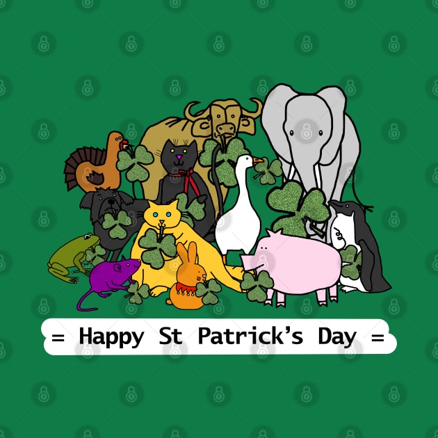 Cute Animals say Happy St Patricks Day by ellenhenryart