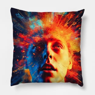 Cognitive Cataclysm, Unraveling of a Cerebral Dichotomy (Male Version) Pillow