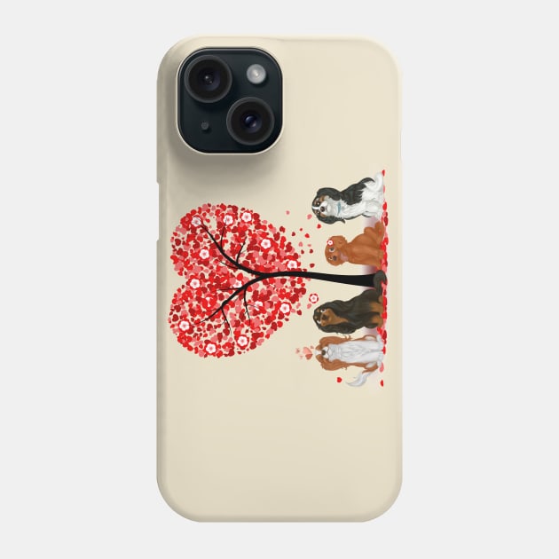 Cavalier King Charles Spaniels Love and Valentine Design Phone Case by Cavalier Gifts