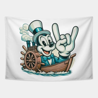 Rock On Steamboat Willie Tapestry