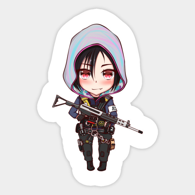 R6 Hibana Chibi Design Rainbow Sticker Teepublic