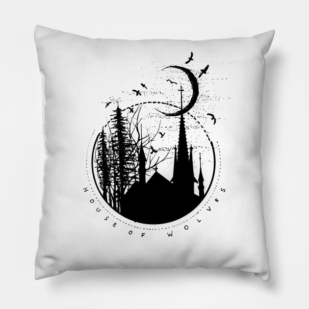 house of wolves Pillow by phluorescents