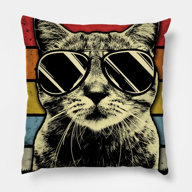 Vintage best cat dad ever shirt father's day gift Pillow by blacks store