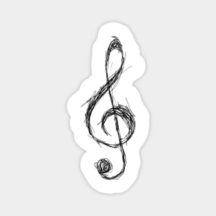 Sketched Treble Clef Magnet