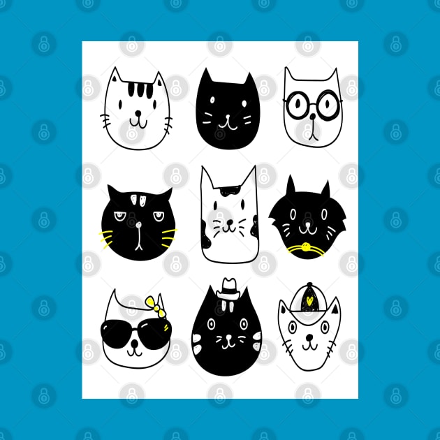 funny cat heads by hay_vie