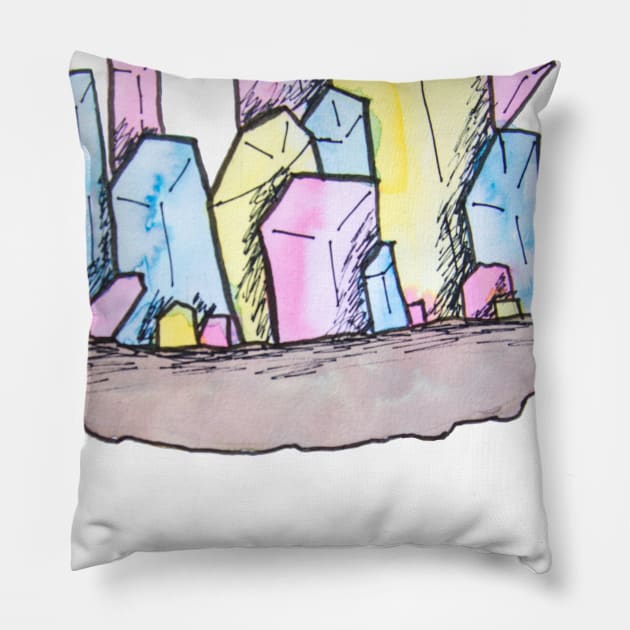 Pansexual Pride Gemstone Pillow by KendraKantor