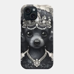 Black Poodle Art Phone Case
