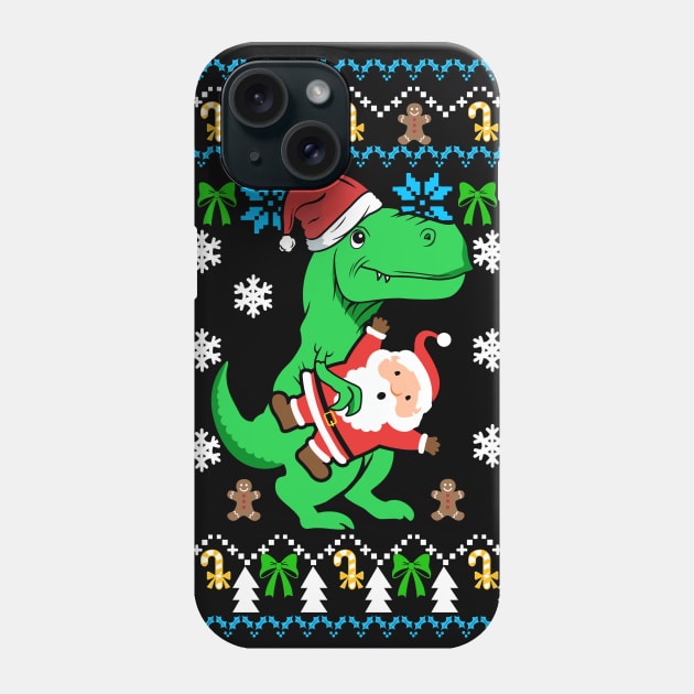 Ugly Christmas Dinosaur sweater Phone Case by KsuAnn