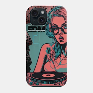 EDM DJ Girl! Green/Orange Phone Case