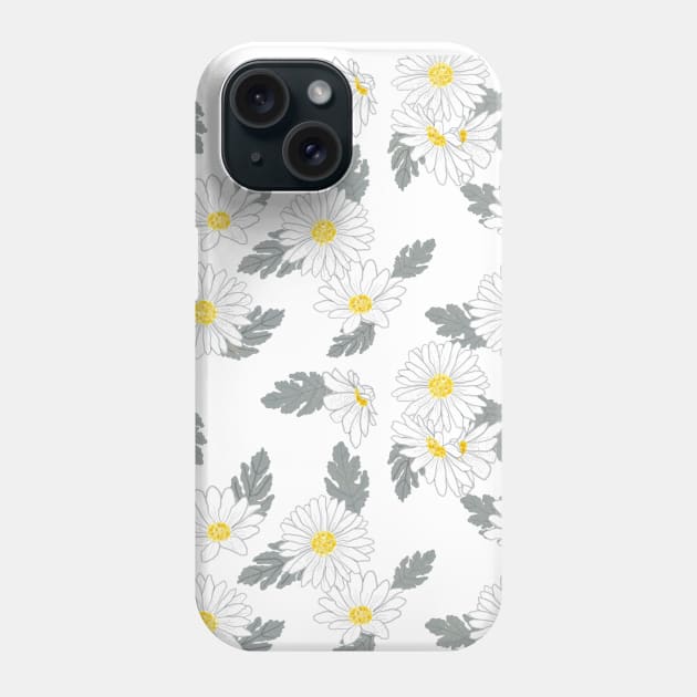 Daisy pattern, pantone color palette Phone Case by RosanneCreates