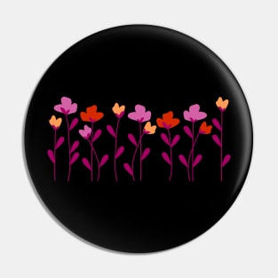 Flowers in Lesbian Flag Colors Pin