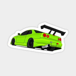 SKYLINE GTR R34 LIME Magnet