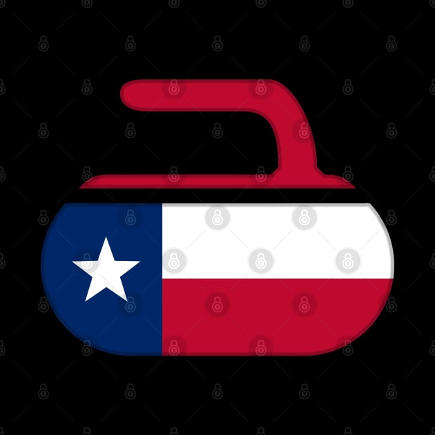 Texas State Flag Curling Stone Texas Curler by TeeCreations