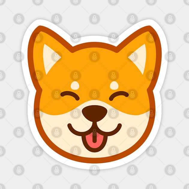 Gold Shiba: Eyes closed tongue Magnet by Red Wolf