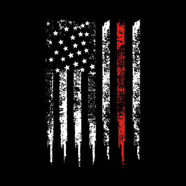 Red Line Firefighter US Flag Design Distressed Gift - Red Line Flag ...