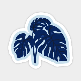 Blue Monstera Swiss Cheese Plant Cut Out Style Magnet