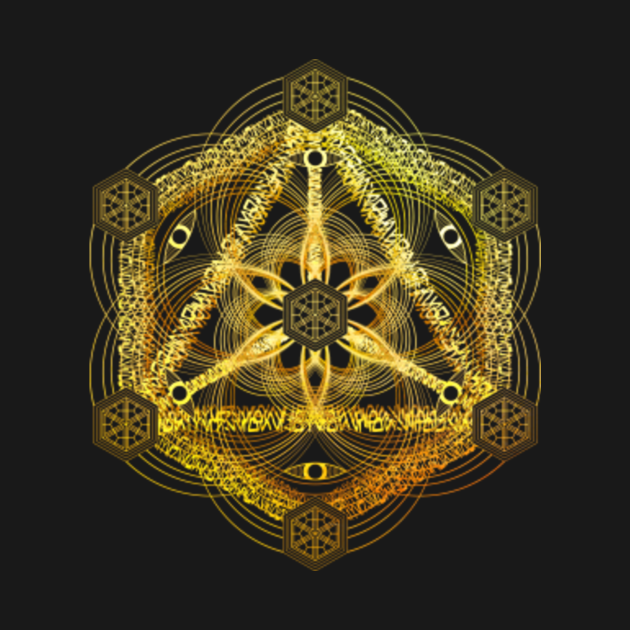 Interdimensional Tesseract Gold Sacred Geometry Sacred Geometry T Shirt TeePublic