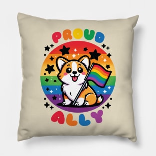 Proud Ally Corgi Pillow