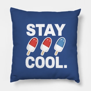 Stay Cool Popsicle Summer Rocket Pop Red White and Blue Pillow