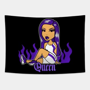 Queen Doll girl Purple-Out v1 Tapestry