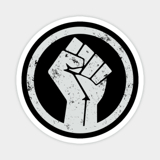 BLACK POWER FIST, WHITE PRINT Magnet