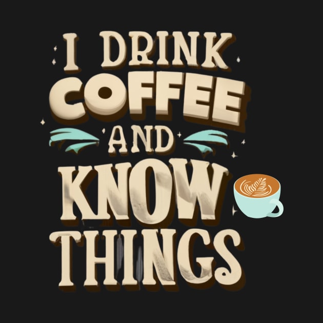 I Drink Coffee And Know Things Coffee Time Coffeeholic by Positive Designer