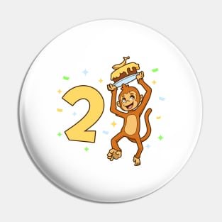 I am 2 with ape - kids birthday 2 years old Pin