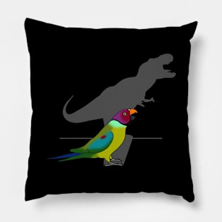 T-rex shadow plum-headed parakeet Pillow