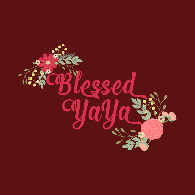 Blessed YaYa Floral Christian Grandma Gift by g14u