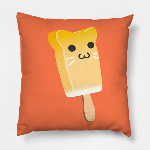 Catsicle - orange Pillow by CCDesign