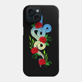 Beautiful snake with flowers Phone Case