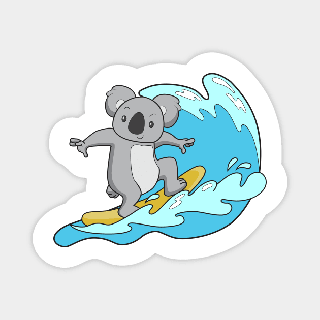 kawaii surfing koala Magnet by theglaze