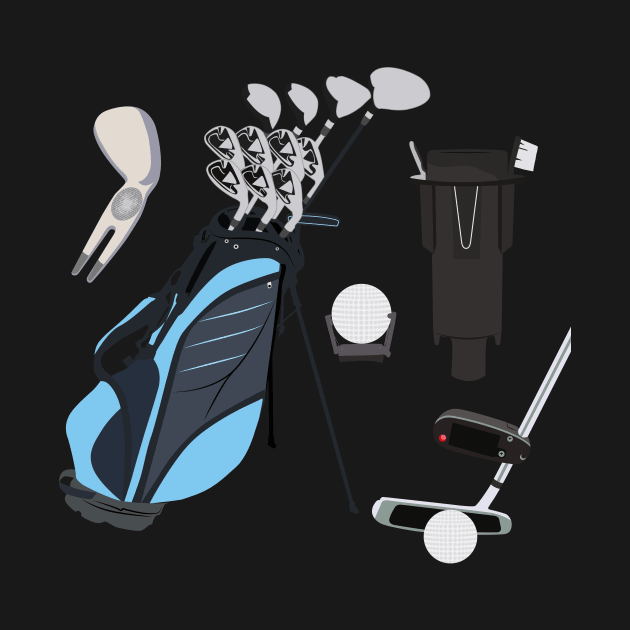 Golf Accessories Stickers by VectorPB