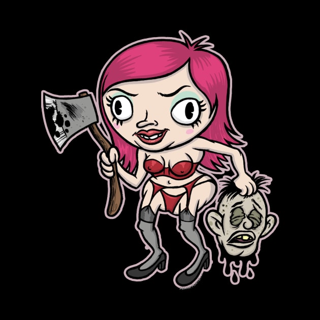 Cute Girl with Ax creepy cute horror Graphic by AtomicMadhouse