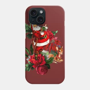 Funny Santa Claus with cute fawn Phone Case