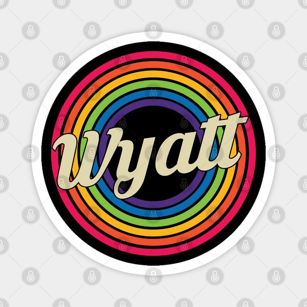 Wyatt - Retro Rainbow Style Magnet by MaydenArt