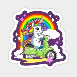 Cute Magical Unicorn Riding Scooter Magnet