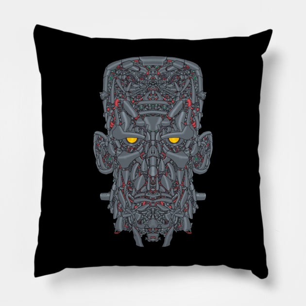 Mecha Soul Frankenstein Monster 04 Pillow by Houerd