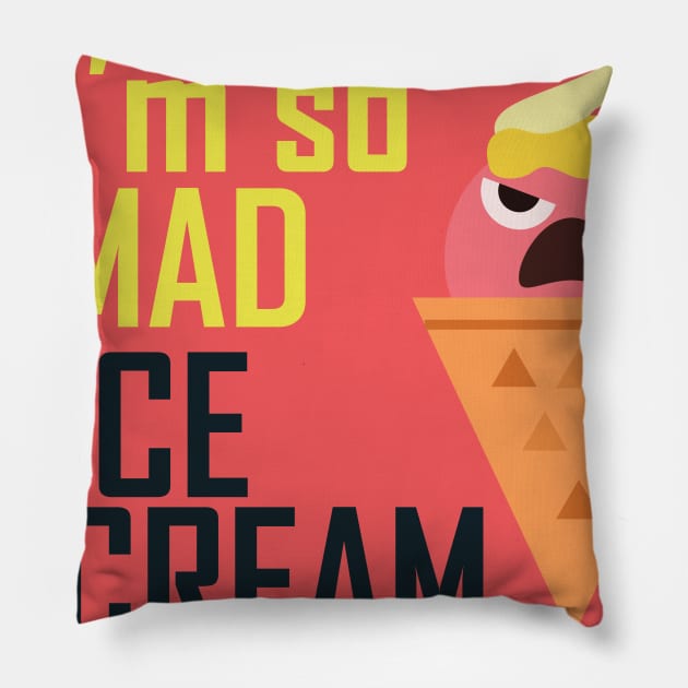 I'm so mad ice cream Pillow by crazyanimal