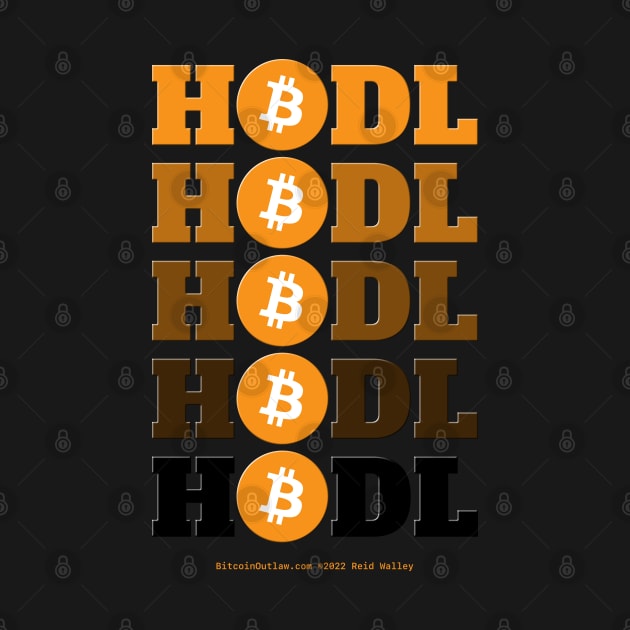 HODL 5 Stack Tower Bitcoin Logo by Reid Walley