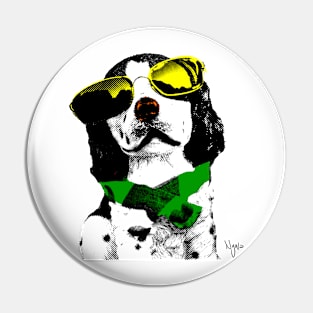 POP ART COOL STAR DOG Pin