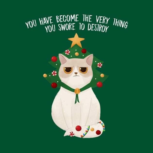 Christmas tree cat by Khatii