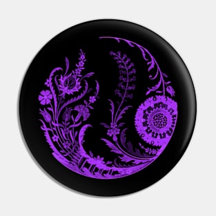 Purple circle floral Pin