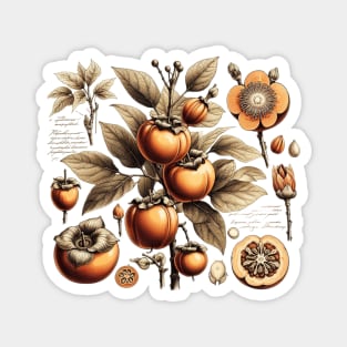 Vintage Persimmon Botanical Magnet