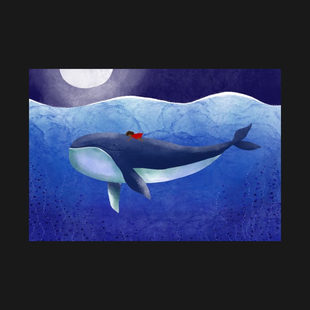 Whale illustration girl rider puzzle by empaduggan