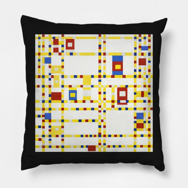 Broadway Boogie Woogie By Piet Mondrian Pillow by MurellosArt