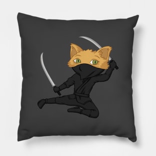 Cute Ninja Cat Pillow