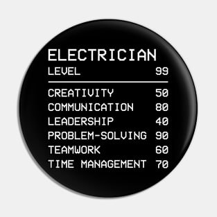 Electrician Game Stats Pin