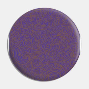 Purple and Bronze Modern Paisley Pin